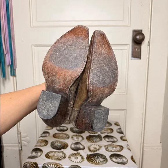 Ariat Brown Ankle Boots with Studded Detail - Picture 4 of 4